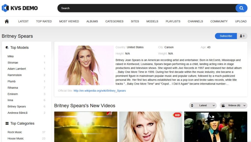 KVS model site